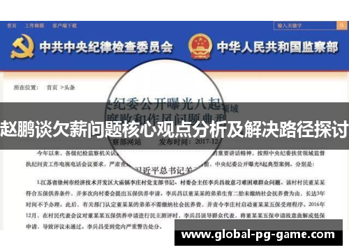 赵鹏谈欠薪问题核心观点分析及解决路径探讨